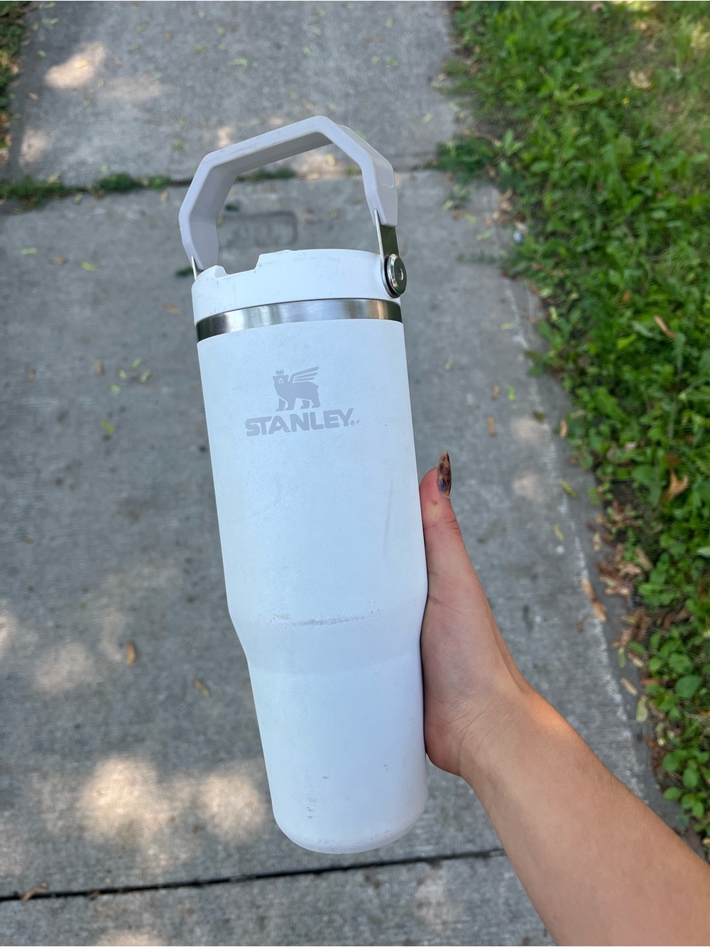 White Stanley Iceflow Flip Straw Tumbler 30oz